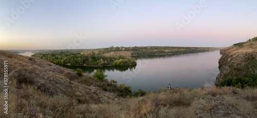 sunset over the river