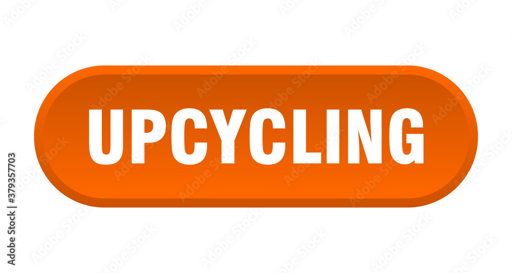 upcycling button. rounded sign on white background