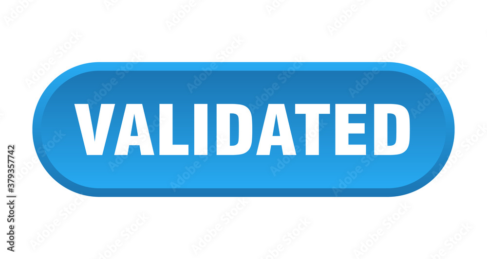 validated button. rounded sign on white background validated button. rounded sign on white background
