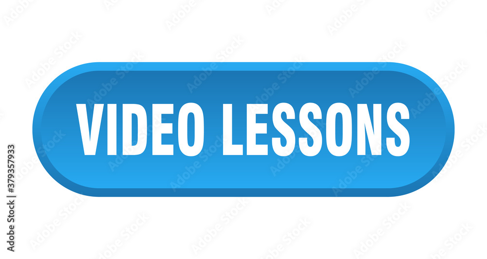 video lessons button. rounded sign on white background video lessons button. rounded sign on white background