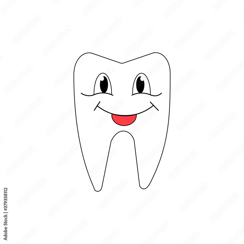 illustration of happy cute smiling dental tooth illustration of happy cute smiling dental tooth