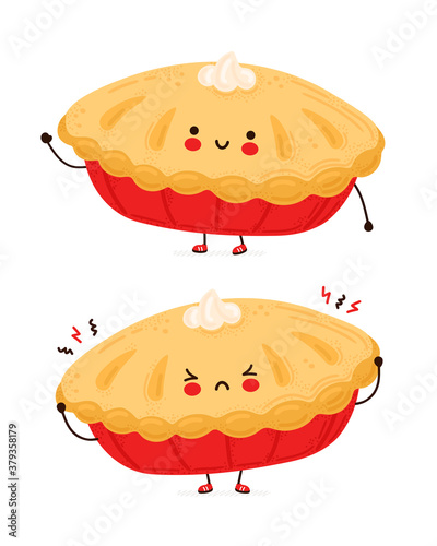 Cute happy and sad funny homemade pie