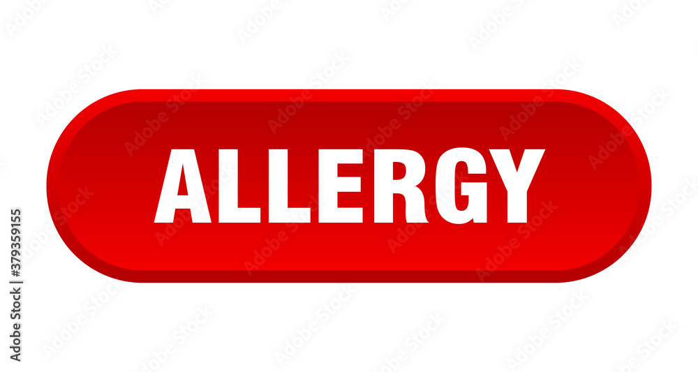allergy button. rounded sign on white background allergy button. rounded sign on white background