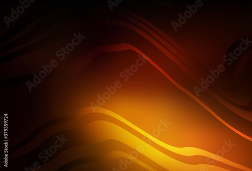 Dark Orange vector background with wry lines.