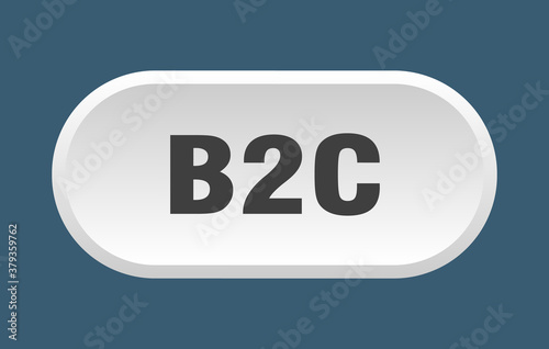 b2c button. rounded sign on white background