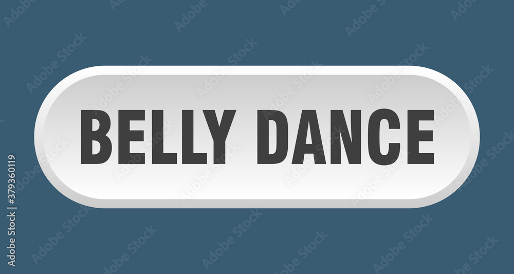 belly dance button. rounded sign on white background