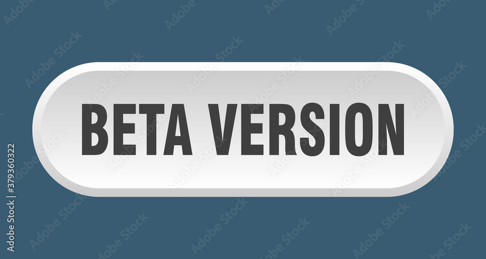 beta version button. rounded sign on white background