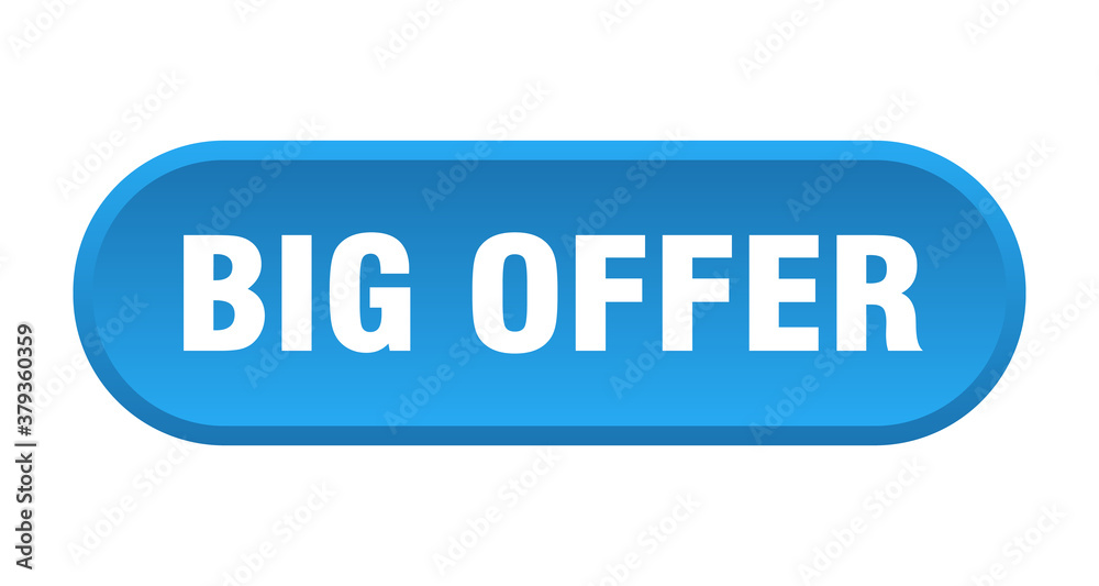 big offer button. rounded sign on white background big offer button. rounded sign on white background