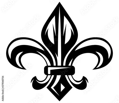 Fleur de Lis. Vintage symbol. Monochrome vector illustration