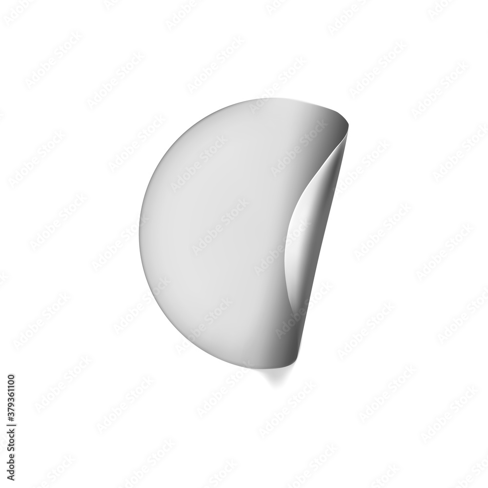 Silver round crumpled sticker with peeling corner mock up set. Adhesive silver foil or plastic sticker label with wrinkled effect on white background. Blank template label tag. 3d realistic vector Silver round crumpled sticker with peeling corner mock up set. Adhesive silver foil or plastic sticker label with wrinkled effect on white background. Blank template label tag. 3d realistic vector