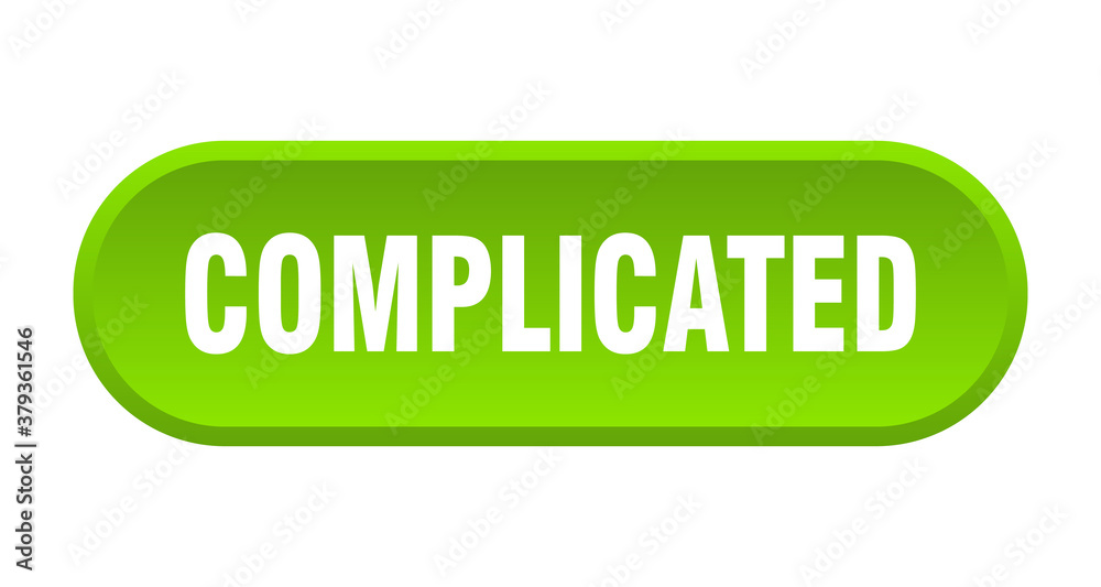 complicated button. rounded sign on white background complicated button. rounded sign on white background