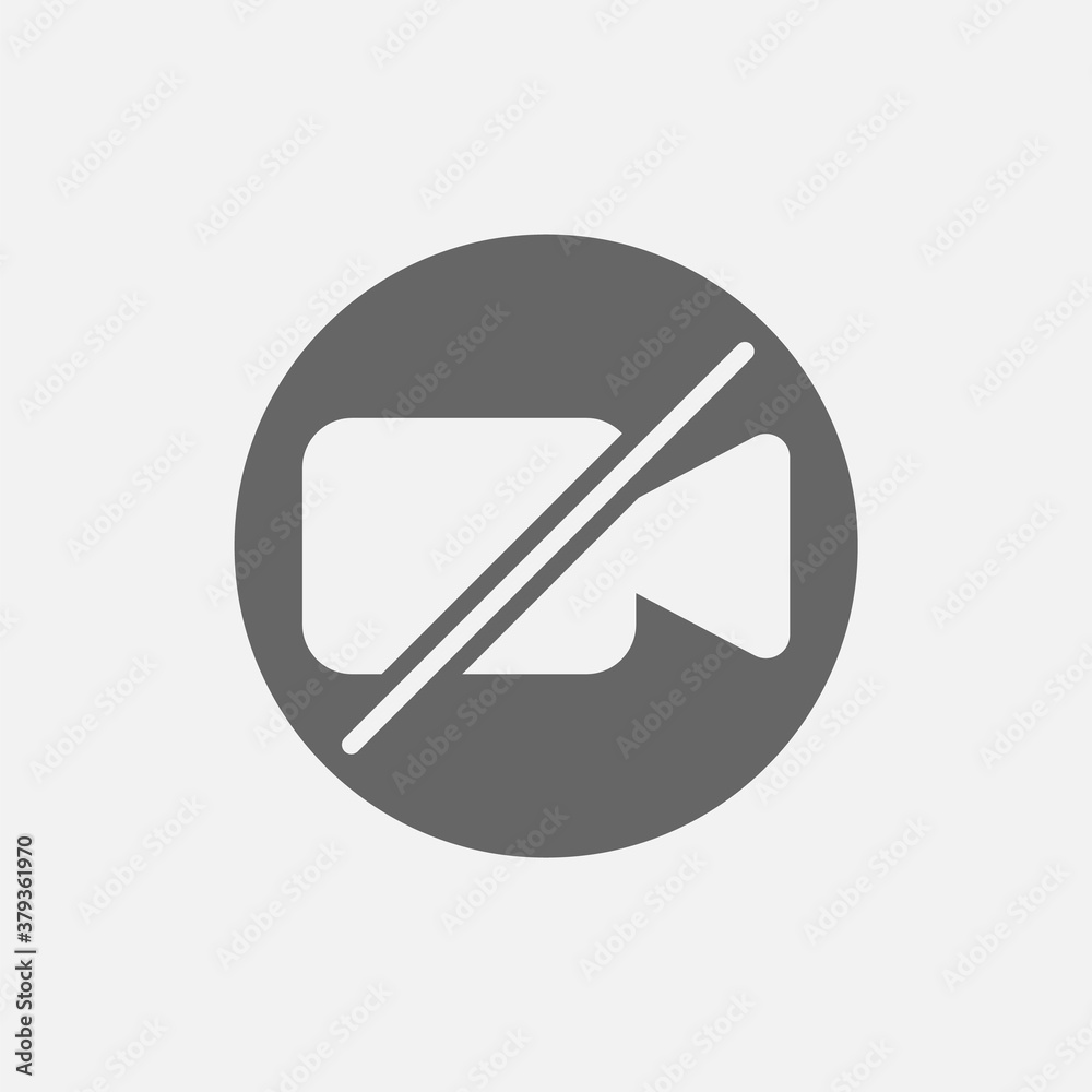 Video call icon, online chat button isolated on white background. Vector illustration.