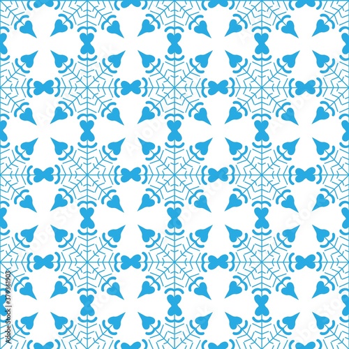 Adorable seamless pattern from cute snowflakes on a white background. Winter elements in a flat style for cards, wrapping paper, fabric, wallpaper and more. Stock vector illustration for design