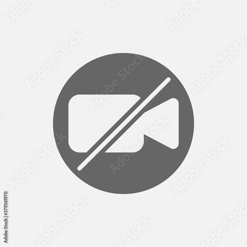 Video call icon, online chat button isolated on white background. Vector illustration.