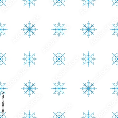 
Lace seamless pattern from cute snowflakes on a white background. Winter elements in a flat style for cards, wrapping paper, fabric, wallpaper and more. Stock vector illustration for design