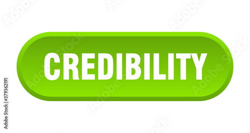 credibility button. rounded sign on white background