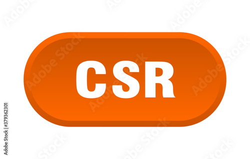 csr button. rounded sign on white background