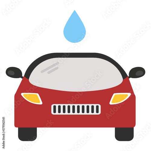 Automobile Water wash, Lorry Decontamination and sanitizing Service Vector color Icon Design, Carwash & Detail Center equipment on white background, 