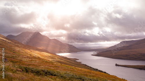 View from Stac Pollaidh in the Northwest Highlands of Scotland