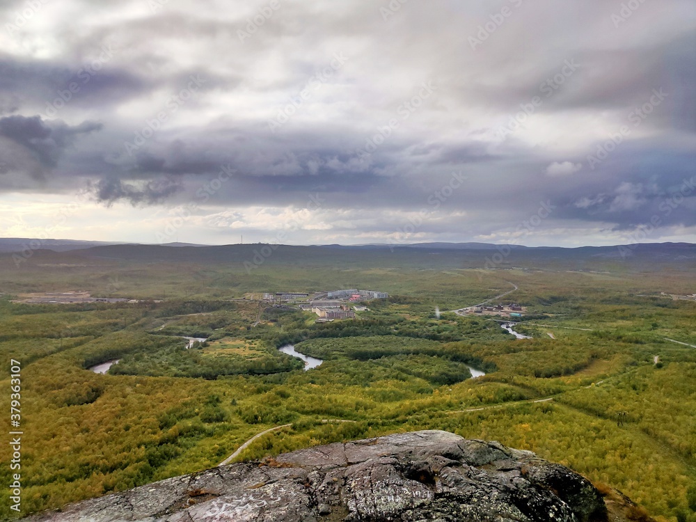 Naklejka premium view of the hills