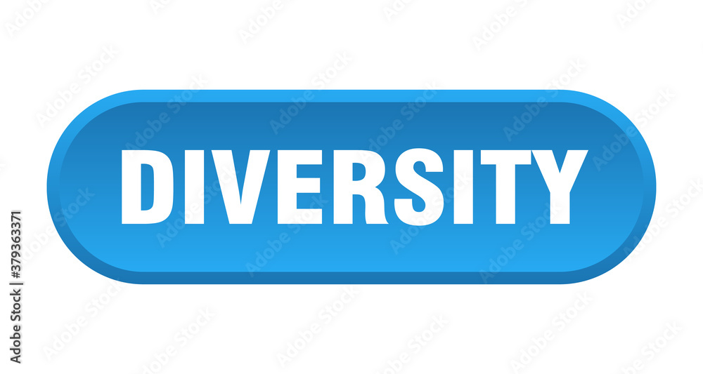 diversity button. rounded sign on white background