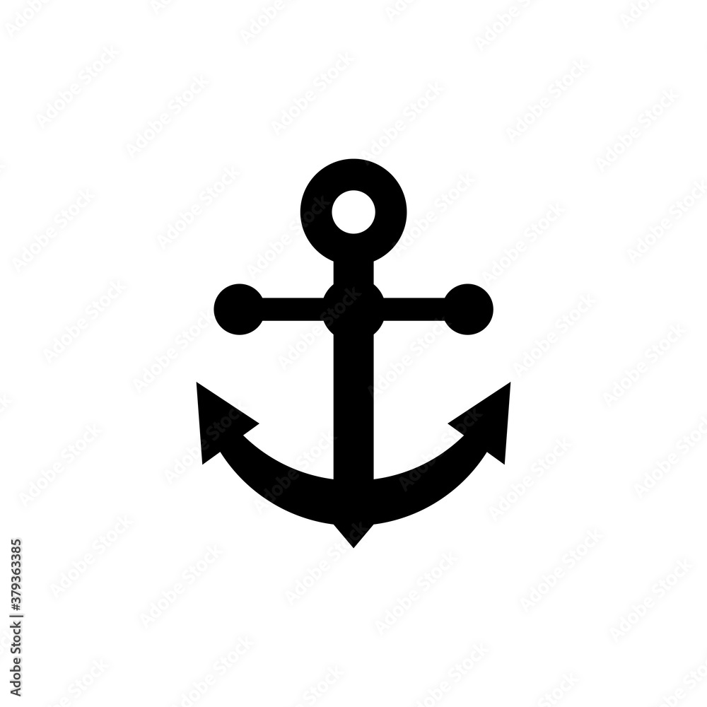 Ship anchor icon in black. Boat. Vector on isolated white background. EPS 10 Ship anchor icon in black. Boat. Vector on isolated white background. EPS 10