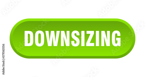 downsizing button. rounded sign on white background