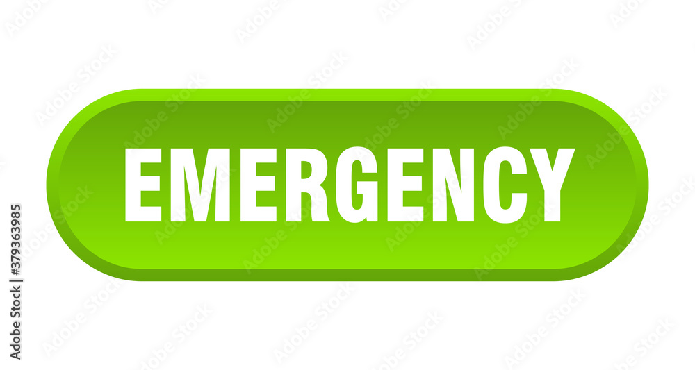 emergency button. rounded sign on white background emergency button. rounded sign on white background