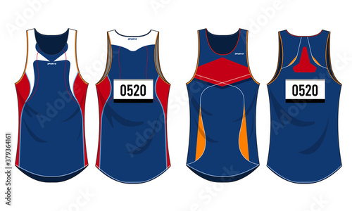 Singlet running sports design vector template