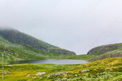 Horntjerni river on Veslehødn Veslehorn mountain, Hemsedal, Norway. photo