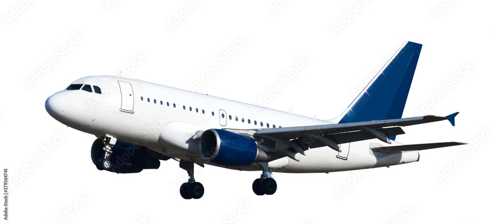 Obraz premium modern airplane on isolated white background