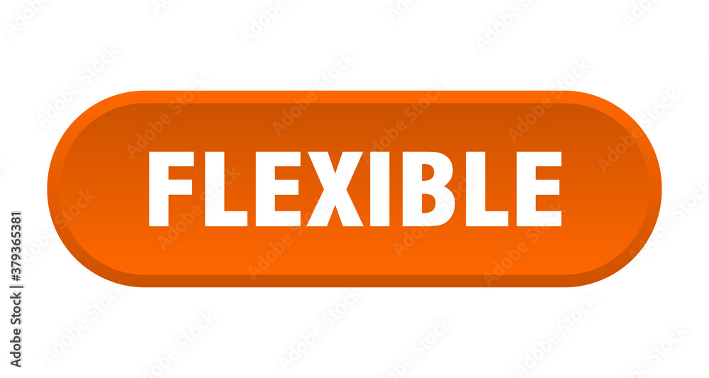 flexible button. rounded sign on white background