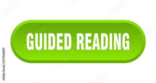 guided reading button. rounded sign on white background