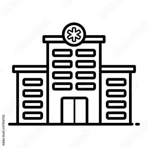 
A flat icon design of hospital building 
