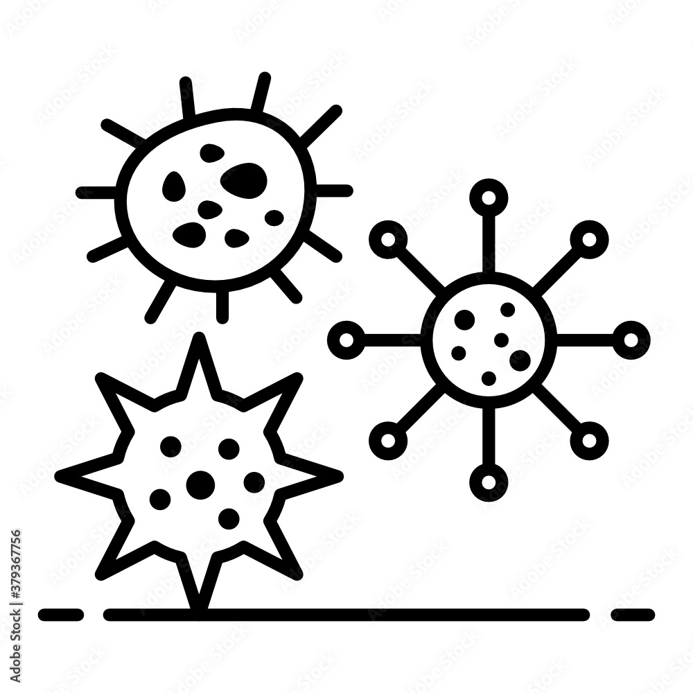 Obraz premium Microbes, bacteria flat icon design 