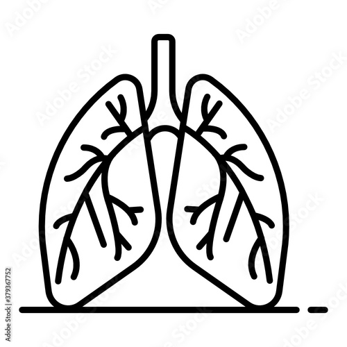 
Respiratory system icon in modern flat style 
