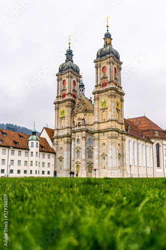 Abbey of St.Gall and St.Gallen Cathedral in St. Gallen late morning , The Charimg city and also Unesco heritage sites in Switzerland 