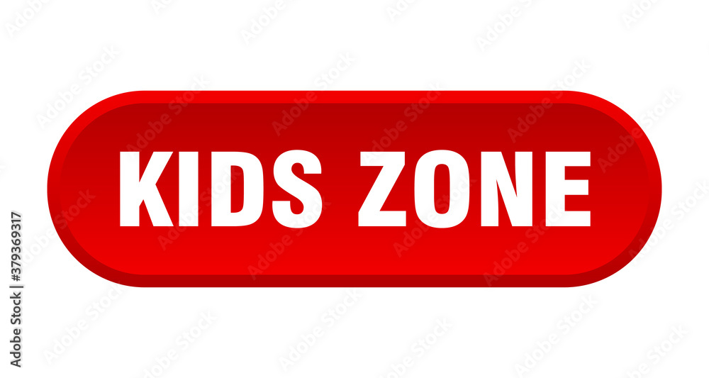 kids zone button. rounded sign on white background kids zone button. rounded sign on white background