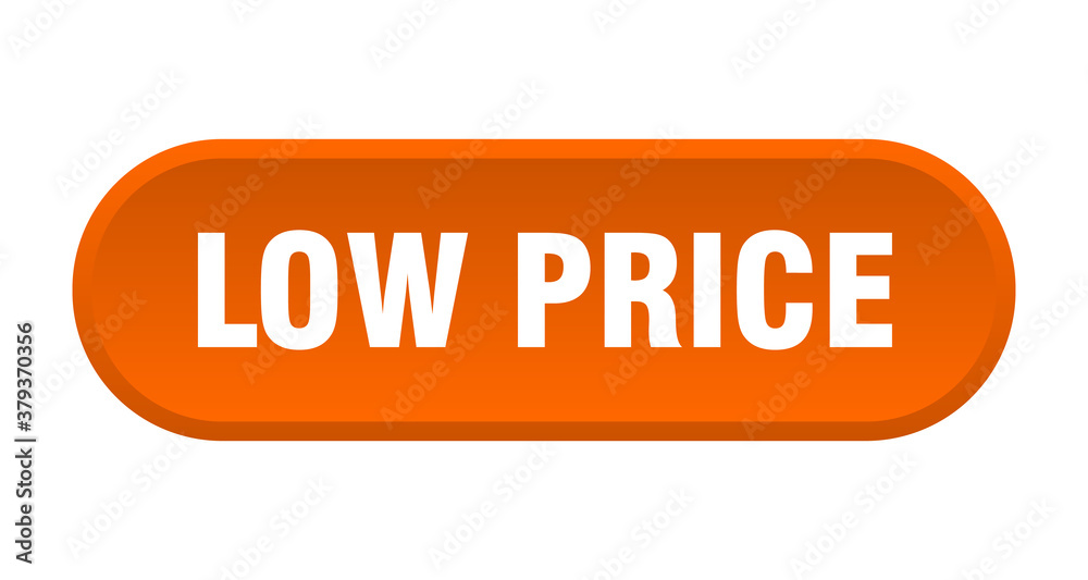 low price button. rounded sign on white background
