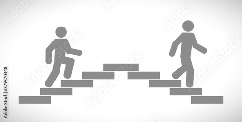 person walk stairs