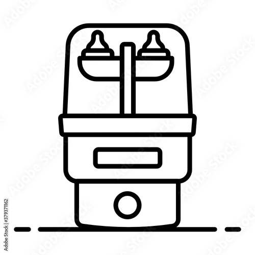 
A device used to sterilize or killing pathogens, sterilizer flat icon 
