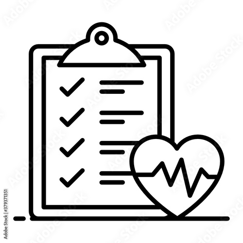  A flat icon of heart checkup in modern flat style 
