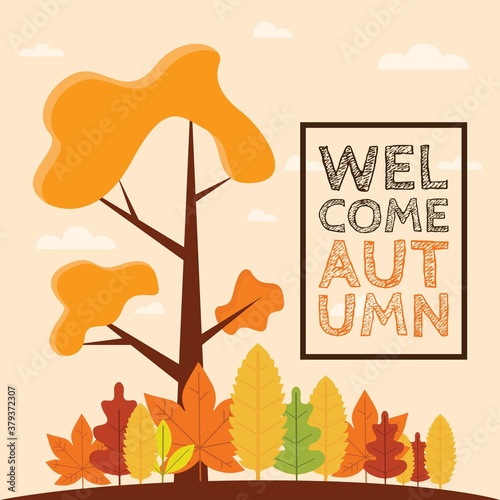 Welcome autumn vector background