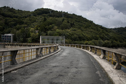 Belesar, Lugo/Spain,09 20 2020: reservoir of Belesar in Lugo Galicia Spain © Miguel