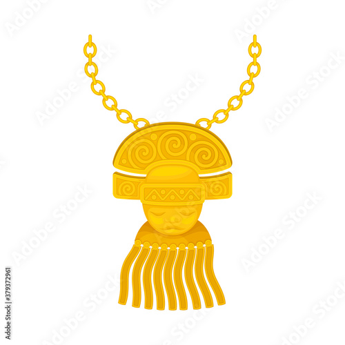 Golden Peruvian Totem or Idol Vector Illustration