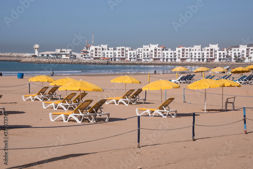 Vista de la playa de Agadir en la costa atlántica de Marruecos photo