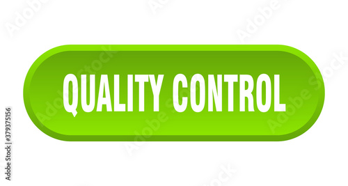 quality control button. rounded sign on white background