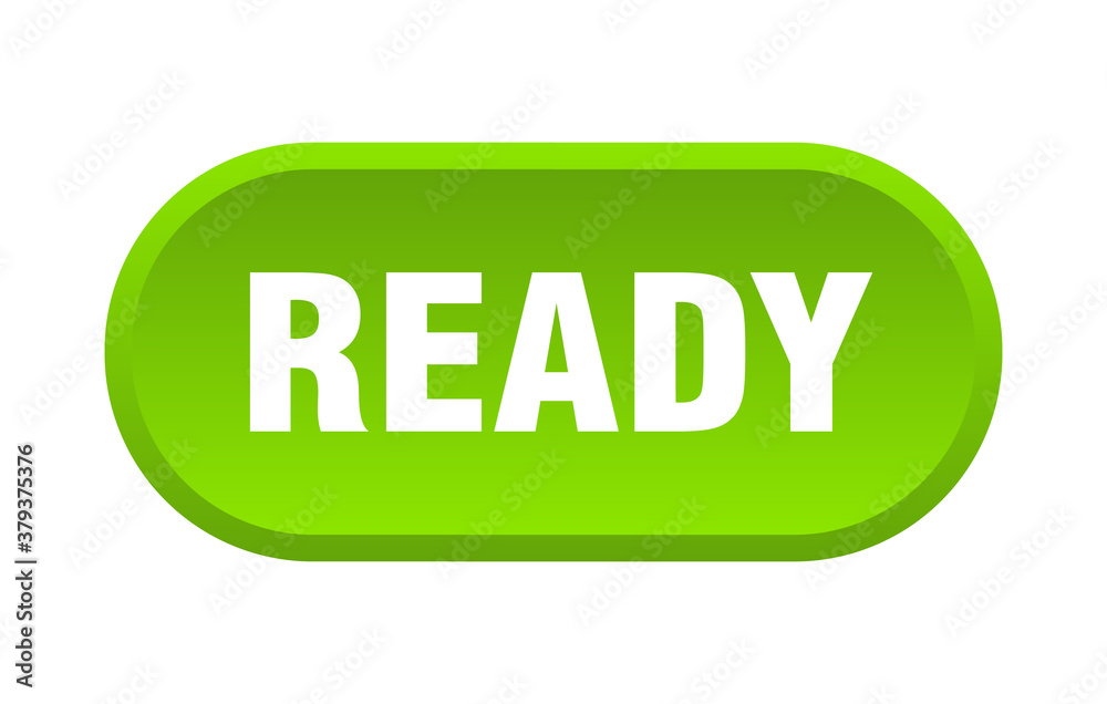 ready button. rounded sign on white background ready button. rounded sign on white background