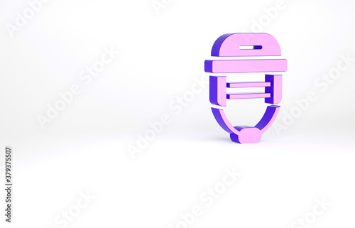 Canvas Print Purple Hockey helmet icon isolated on white background