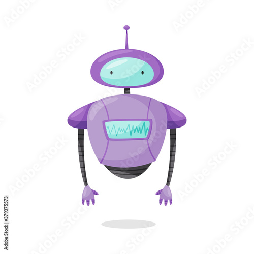 Humanoid or Robot with Iron Limbs and Antenna as Artificial Intelligence Vector Illustration